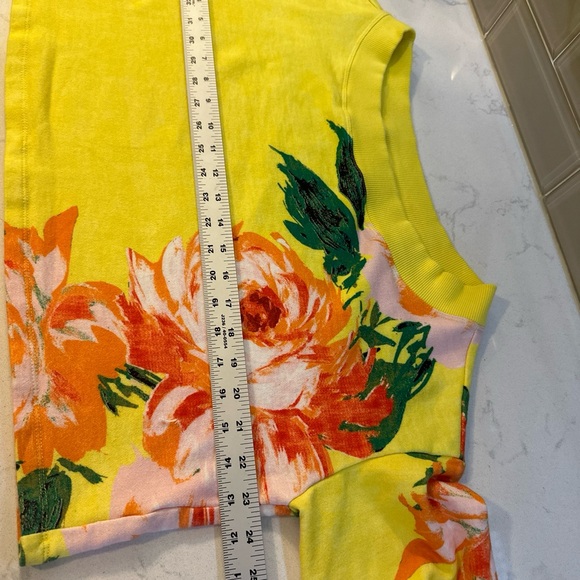 Anthropologie Daily Practice Multicolor Tropical Floral Wide Neck Sweatshirt XS - Picture 9 of 11